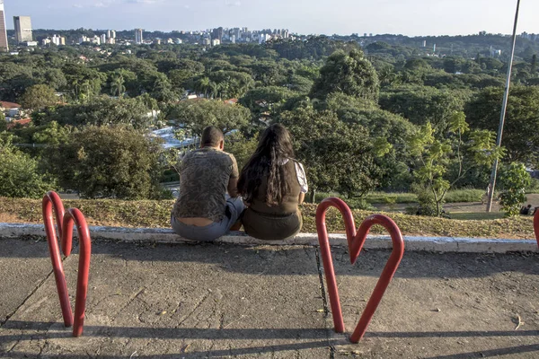 Sao Paulo Brasilien Januari 2019 Människor Väntar Solnedgången Tid Från — Stockfoto