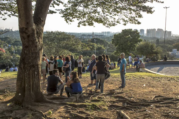 Sao Paulo Brezilya Ocak 2019 Nsanlar Sunset Meydanı Ndan Veya — Stok fotoğraf