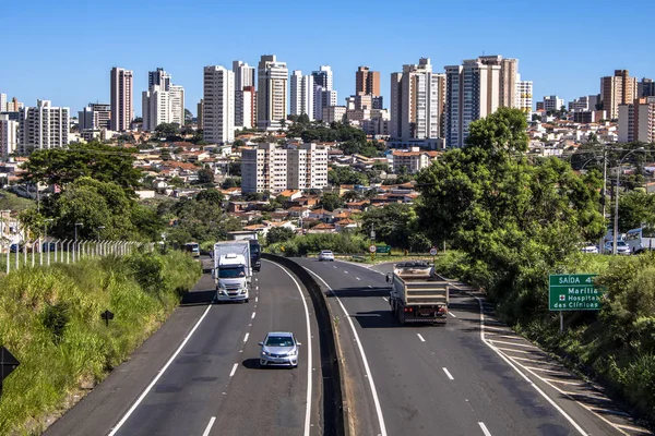 Marilia Paulo Brasil Abril 2019 Tráfico Vehículos Carretera 294 Comandante —  Fotos de Stock