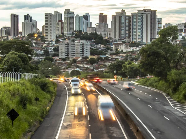 Marilia Sao Paulo Brasil Marzo 2019 Sendero Luz Causado Por —  Fotos de Stock