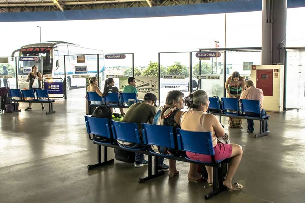 Marilia Sao Paulo Brésil Mars 2019 Les Passagers Attendent Monter — Photo