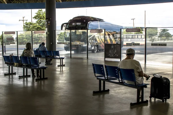 Marilia Sao Paulo Brésil Mars 2019 Les Passagers Attendent Monter — Photo