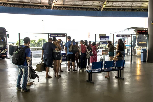 Marilia Sao Paulo Brésil Mars 2019 Les Passagers Attendent Monter — Photo