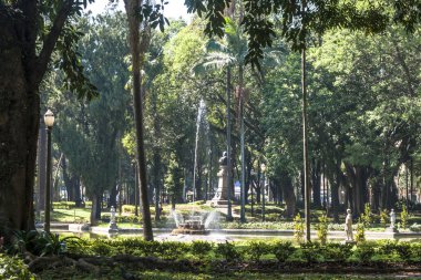 Sao Paulo, Brezilya, 29 Ekim 2011. Sao Paulo şehir merkezindeki Luz Halk Parkı'ndaki insanlar. Burası şehrin ilk halka açık parkı.