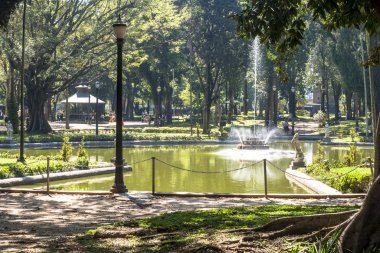 Sao Paulo, Brezilya, 29 Ekim 2011. Sao Paulo şehir merkezindeki Luz Halk Parkı'ndaki insanlar. Burası şehrin ilk halka açık parkı.