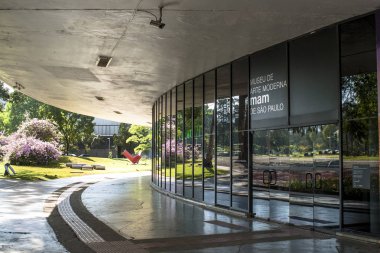 Sao Paulo, Brezilya, 05 Kasım 2011. Modern Sanat Müzesi Cephesi, Mam, Ibirapuera Park içinde, Sao Paulo