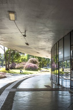 Sao Paulo, Brezilya, 05 Kasım 2011. Modern Sanat Müzesi Cephesi, Mam, Ibirapuera Park içinde, Sao Paulo