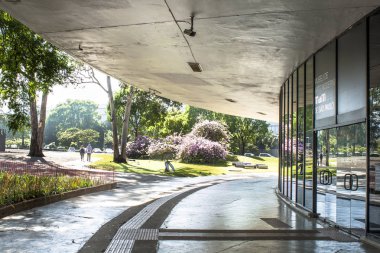 Sao Paulo, Brezilya, 05 Kasım 2011. Modern Sanat Müzesi Cephesi, Mam, Ibirapuera Park içinde, Sao Paulo