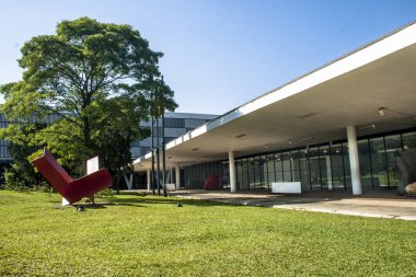 Sao Paulo, Brezilya, 05 Kasım 2011. Modern Sanat Müzesi Cephesi, Mam, Ibirapuera Park içinde, Sao Paulo