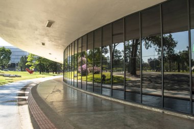 Sao Paulo, Brezilya, 05 Kasım 2011. Modern Sanat Müzesi Cephesi, Mam, Ibirapuera Park içinde, Sao Paulo