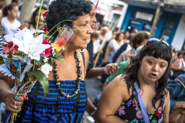 Sao Paulo, Brezilya, 19 Nisan 2012. Sadık Santo Expedito kilisede Kutsal Gün Expedito kutlamak, Sao Paulo Işık mahallede.
