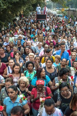 Sao Paulo, Brezilya, 19 Nisan 2012. Sadık Santo Expedito kilisede Kutsal Gün Expedito kutlamak, Sao Paulo Işık mahallede.