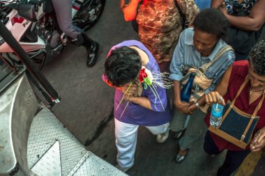 Sao Paulo, Brezilya, 19 Nisan 2012. Sadık Santo Expedito kilisede Kutsal Gün Expedito kutlamak, Sao Paulo Işık mahallede.