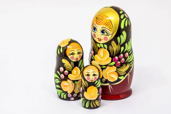 Matroschka Familie Russische Puppe Auf Weißem Hintergrund Matrioska Kunst — Stockfoto