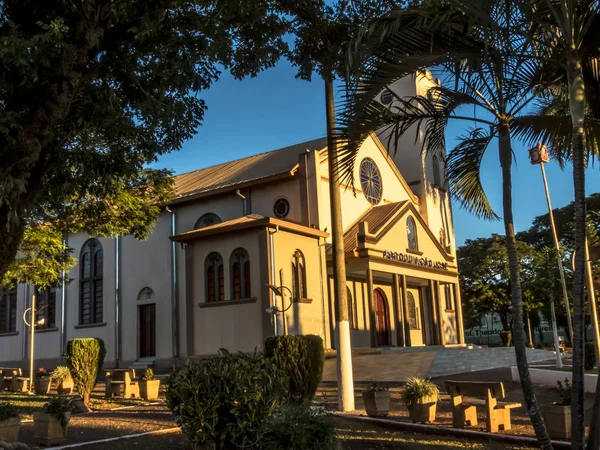 Campos Novos Paulista São Paulo Brasil Julho 2019 Fachada Igreja — Fotografia de Stock