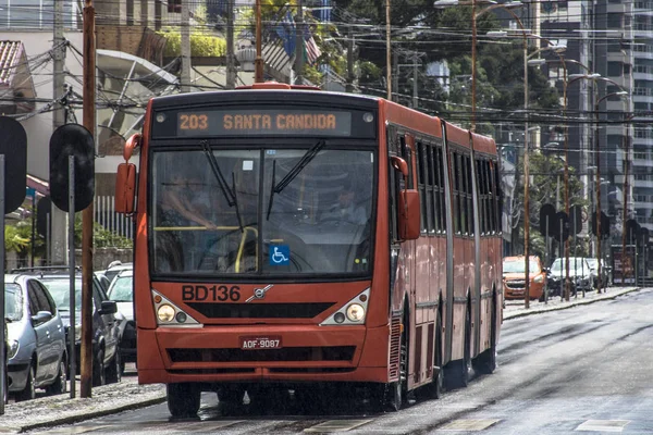 Curitiba Parana Prosince 2017 Pohled Pohyb Cestujících Trubce Autobusovou Zastávku — Stock fotografie