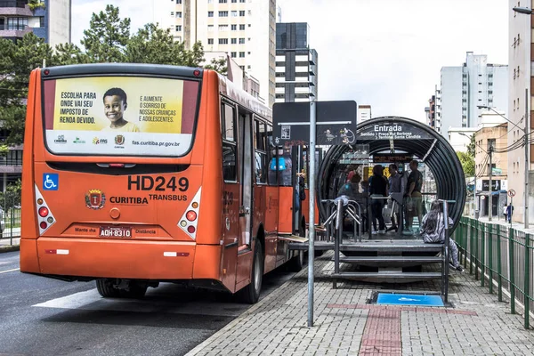 Curitiba Parana Декабря 2017 Года Вид Движение Пассажиров Станции Метро — стоковое фото