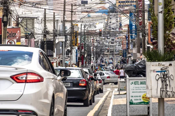 Marilia Sao Paulo Brazilië Maart 2019 Voertuig Voetgangers Beweging Stoep — Stockfoto