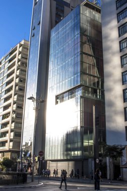 Sao Paulo, Brezilya, 28 Ağustos 2017. Paulista Caddesi'ndeki Art Enstitüsü Moreira Salles binasının cephesi.