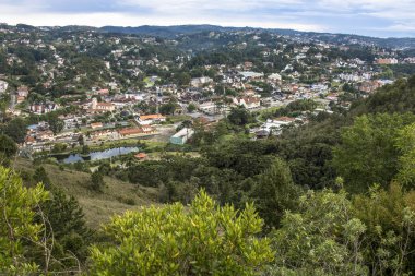 Campos do Jordao, Sao Paulo, Brezilya 'nın panoramik manzarası.