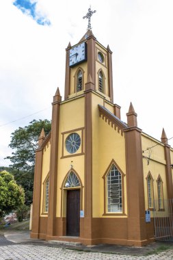 Santo Antonio do Pinhal, Sp, Brezilya, 12.Aralık.2016. Santo Antonio St Benedict Kilisesi cephe Pinhal yapmak, Serra da Matiqueira, Sp turizm kenti