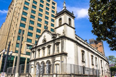 Sao Paulo, Brezilya, 10 Ekim 2015. Şehir Sao Paulo Carmo Üçüncü Nişan Kilisesi Cephesi