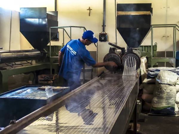 San Paolo Brasile Luglio 2007 Lavoratore Della Linea Produzione Della — Foto Stock