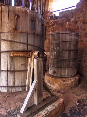 Botucatu, Sao Paulo, Brezilya, 28 Eylül 2006. Botucatu belediyesinde Unesp (Paulista Devlet Üniversitesi) kampüsünde, Lageado Çiftlik ve Kahve Müzesi'nin tarihi enstalasyonları