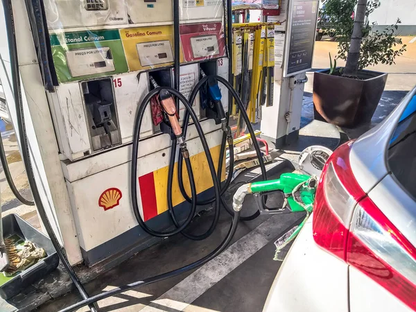 Marilia Sao Paulo Brasil Julio 2019 Coche Está Alimentado Con —  Fotos de Stock