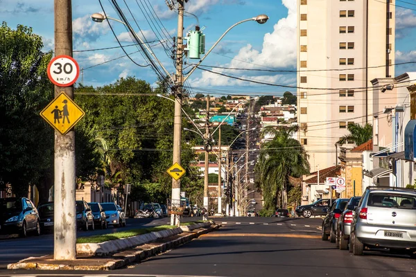 Orlandia Sao Paulo Brazylia Marca 2015 Ruch Perspektywa Alei Centrum — Zdjęcie stockowe