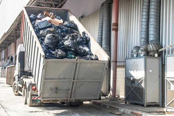 Sao Paulo Brasilien August 2019 Lkw Sammelt Einen Eimer Mit — Stockfoto