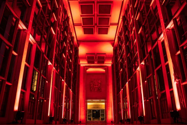 Sao Paulo Brésil Novembre 2019 Hall Entrée Illuminé Rouge Jockey — Photo