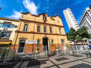 Sao Paulo, Brezilya, 22 Şubat 2018. Sao Goncalo Kilisesi 'nin önünde, Joao Mendes Meydanı' nda, Sao Paulo şehir merkezinde, SP