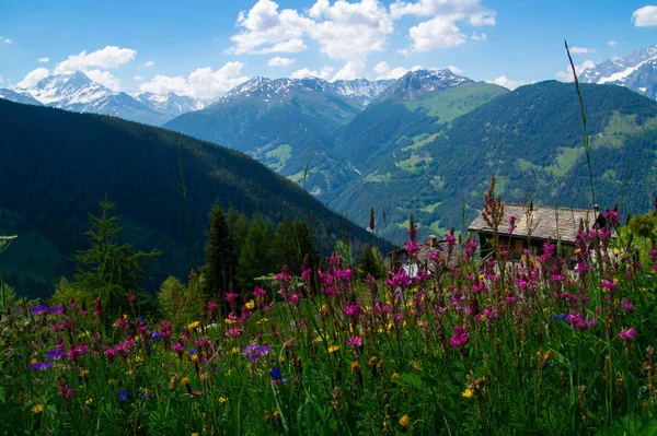 Commeire w Orsières, valais, Szwajcaria — Zdjęcie stockowe