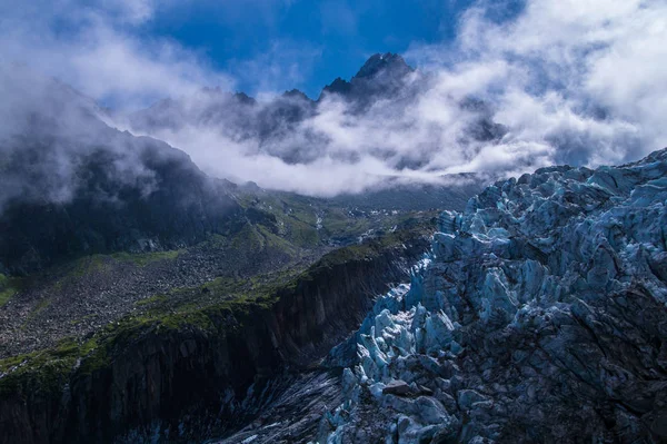 Lodowca argentiere, chamonix, Sabaudii, Francja — Zdjęcie stockowe