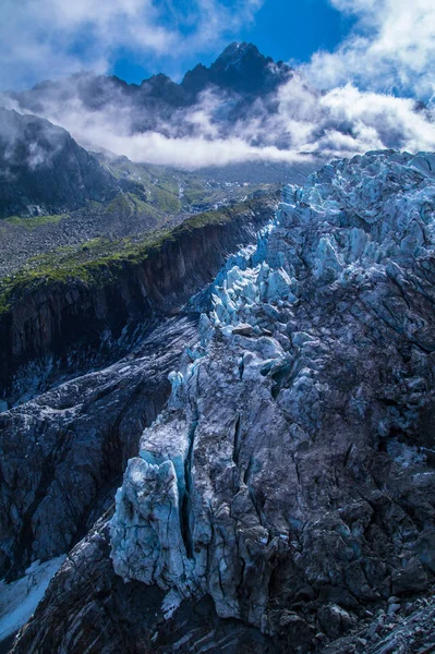 Lodowca argentiere, chamonix, Sabaudii, Francja — Zdjęcie stockowe