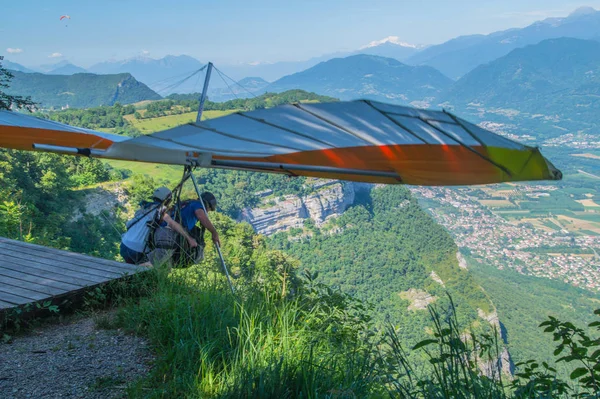 Hang-glider, saint hilaire du touvet, isere, frança — Fotografia de Stock