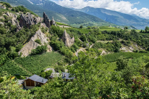 Salgesch, valais, suíço — Fotografia de Stock