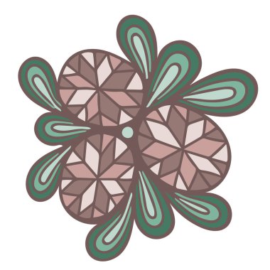 Beyaz arka plan üzerinde izole soyut kristal taşlar. Mozaik öğesi jewerly tarzı. Mücevherleri desen.