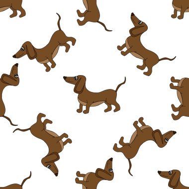 Sevimli köpek izole sorunsuz arka plan beyaz arka plan üzerinde. Kitap ve diğer çocuk tasarım hayvan seamless modeli.