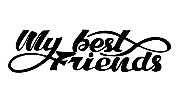 Best Friend Sticker Social Media Content Vector Hand Drawn Illustration — Stock Vector