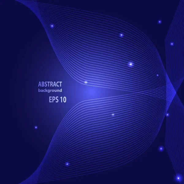 Sininen Abstrakti Tausta Neonvalolla Kaarevat Viivat Tervehdyskortin Yritysesittelyn Muun Muotoilun — vektorikuva