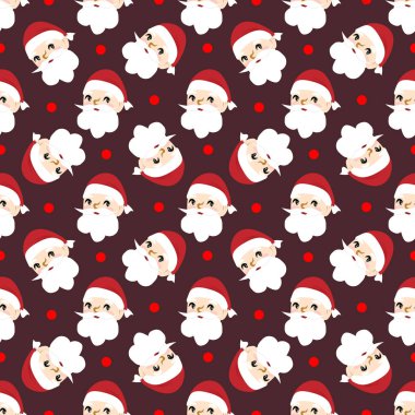 Kış tatil koyu arka plan üzerinde Santa kafa sorunsuz kağıt. Noel ve yeni yıl arka plan.