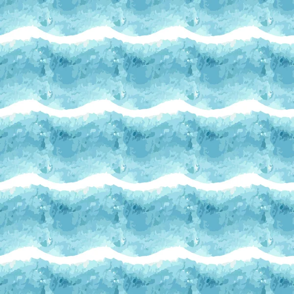 Nahtloses Aquarell blau gestreiftes Muster — Stockvektor