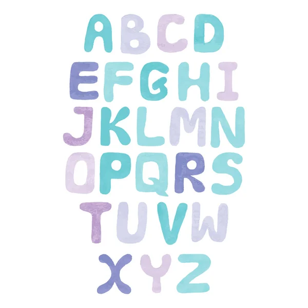 Vecteur couleurs pastel Alphabet pépinière isolée sur le dos blanc — Image vectorielle