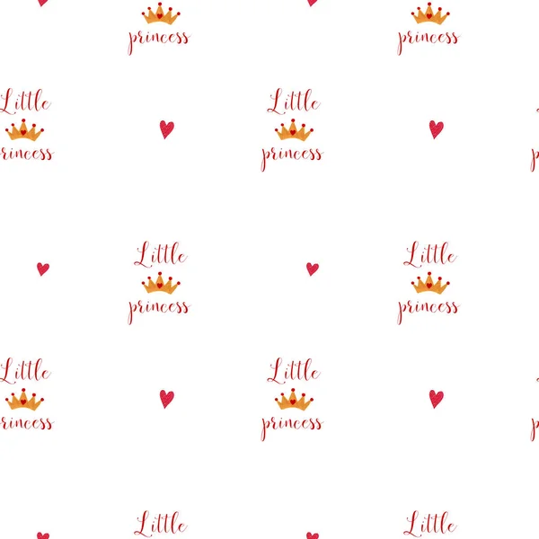Kinderzimmer nahtlose Muster mit wenig Prinzessin Text — Stockfoto