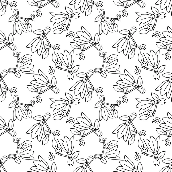 Floral fleur motif sans couture avec feuille — Image vectorielle