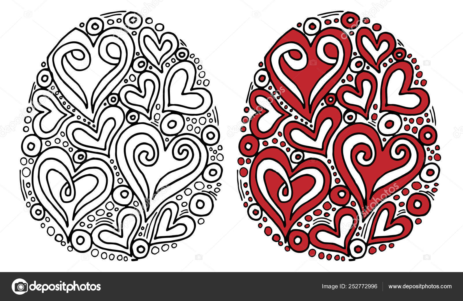 Uovo Di Pasqua Con Forma Astratta Per Libro Da Colorare O