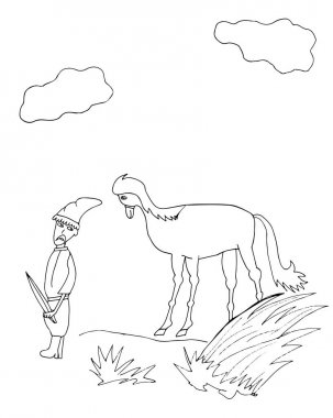 At siluetleri ile Kazak