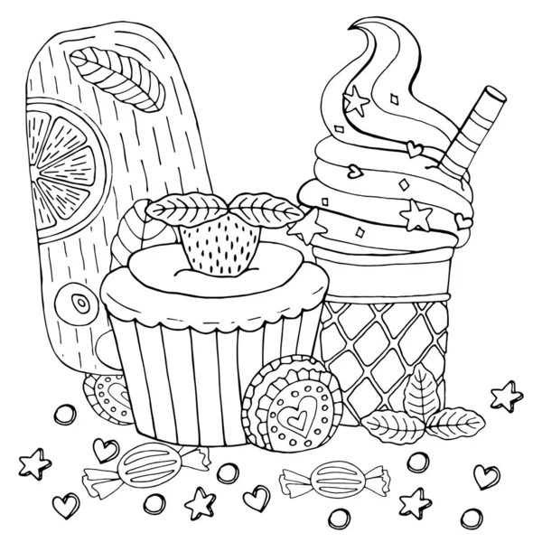 Cupcakes coloring pages Διανύσματα Αρχείου, Royalty Free Cupcakes coloring  pages Εικονογραφήσεις | Depositphotos